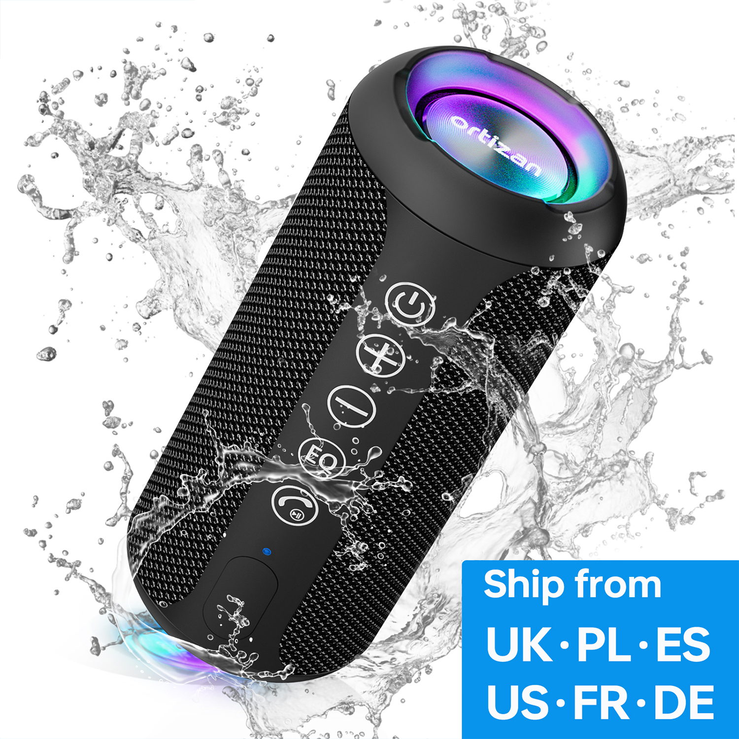 Portable Bluetooth Speaker, IPX7 Waterproof Speaker with 24W Powerful Sound, Deep Bass, Bluetooth 5.3, 30H Playtime, TWS Pairing