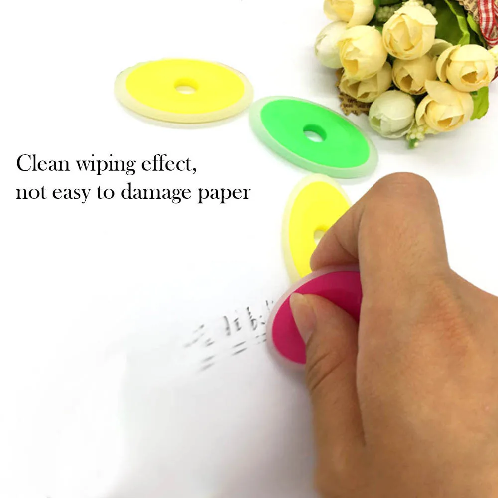 4 Pcs Neutral Erasable Pen Rubber Oval Eraser Children Students Stationery Gifts