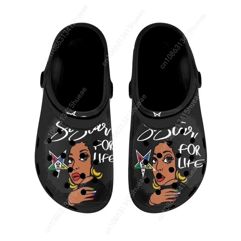 Order of The Eastern Star Design Casual Hole Shoes Summer Women's Breathable Slipper Outdoor Beach Garden Couple Sandals Zapatos