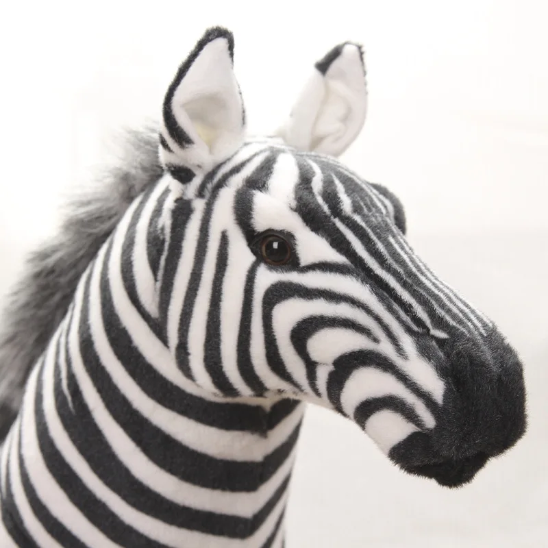 90cm Large Pretty Standing Zebra lively Simulated Stuffed Animals can ride model Kids mount decorat Plush doll Children toy gift