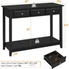 Console Table with 3 Drawers, Wood Entryway Table with Storage Shelf, Sofa Tables Narrow Long for Living Room, Entryway, 3