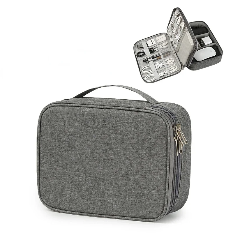 Compact Waterproof Travel Cable Organizer - Portable USB Charger and Storage Solution