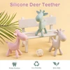 TYRY HU 1PC Baby Silicone Teether Baby Teeth Care Set Cute Deer shaped Silicone Teeth Protector Food grade Silicone 3