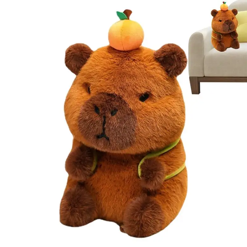 

Мягкая плюшевая игрушка капибара с рюкзаком, Huggable, плюшевая кукла капибара в рюкзаке, набивные животные, детские плюшевые игрушки, плюшевые игрушки