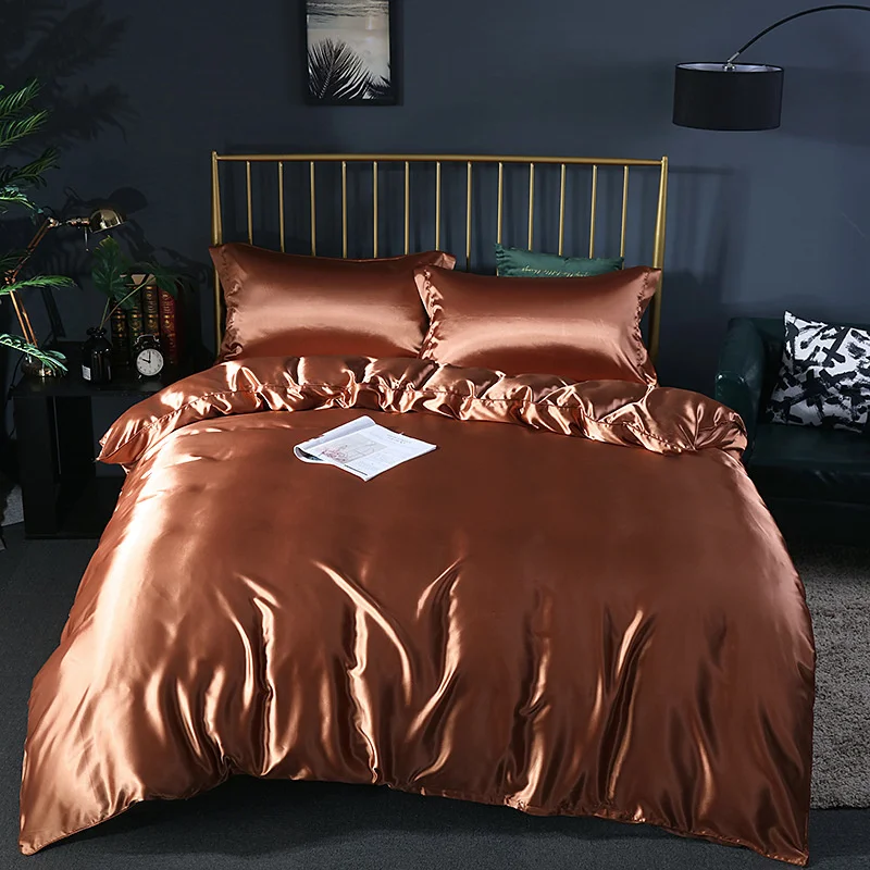 High Quality Mulberry Silk Bedding Set Satin High-end Satins Luxury Bedding Sets 4 Pcs Solid Color 100% Silk Duvet Cover Bed Set 