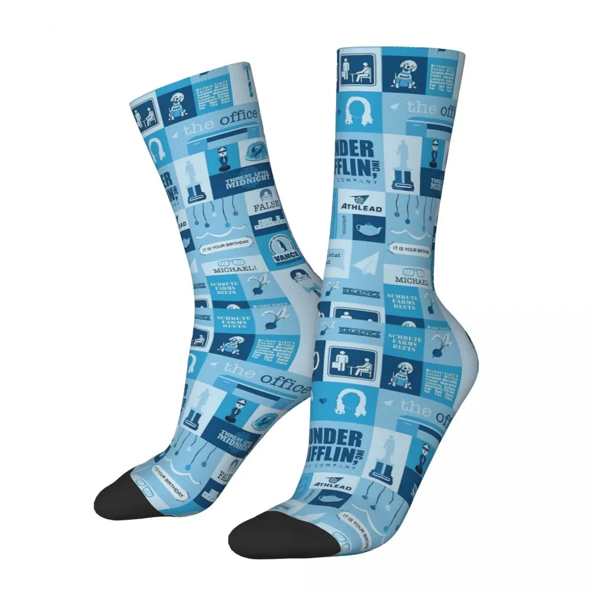 

Blue The Office Interesting Work Life Socks Male Mens Women Summer Stockings Printed