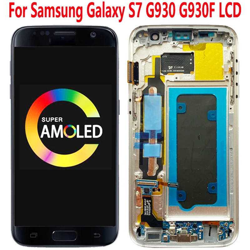 

Original 5.1'' G930 LCD For Samsung S7 LCD Display Touch Screen With Frame Digitizer Assembly For G930 G930F LCD Repair