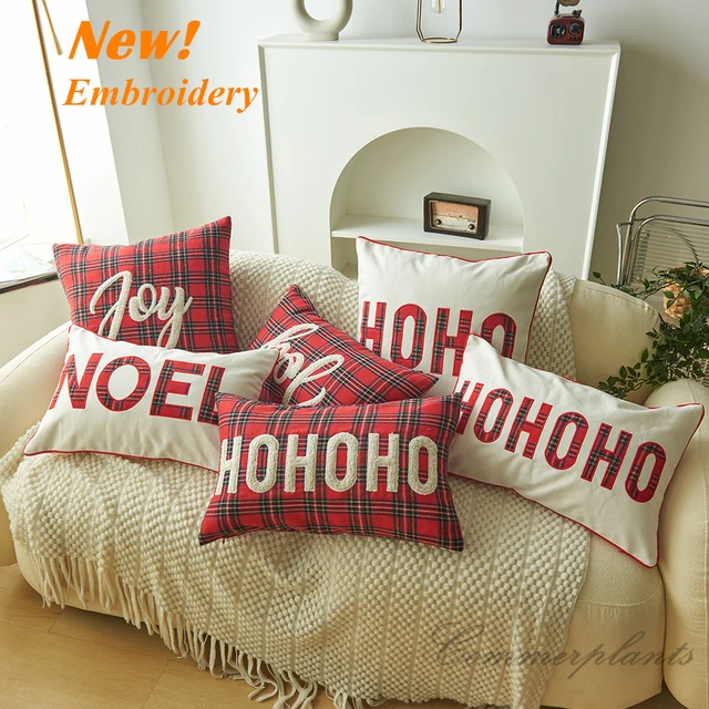 Green Christmas Pillow Covers  Christmas Plaid Pillow Covers - Christmas  Decorative - Aliexpress