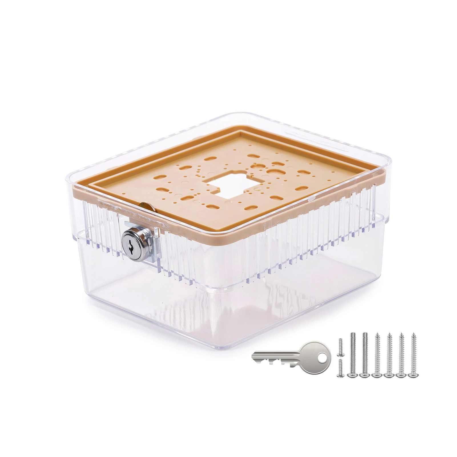 

Household Office School Clear Large Universal UV Resistant With Key Easy To Install Thermostat Lock Box Portable On Wall Robust