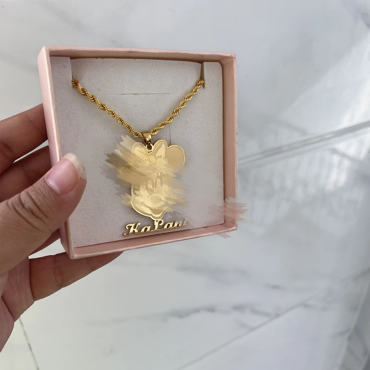 Cartoon Characters Name Necklace Stainless Steel Pendant Necklace