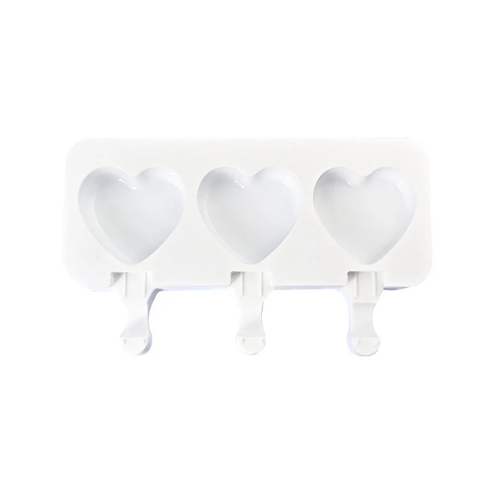 Ice Cream Mold Heart Shape Silicone Popsicle Form Maker Ice Lolly Moulds Ice Cube Tray for Party Bar Decoration fondant molds
