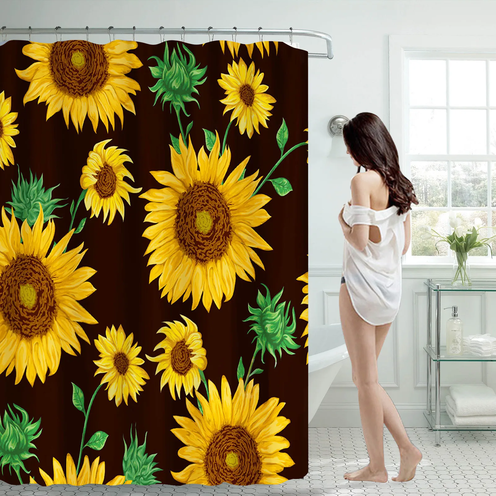 Shower Curtain 70 Inch With 12 Plastic Hooks Shower Fun Curtain Long 84 Length Bath Clear