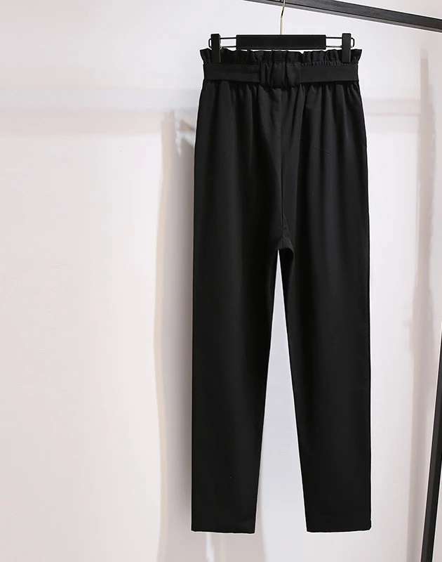 capri pants Spring casual trousers loose and thin straight small cone flower trousers baggy pants