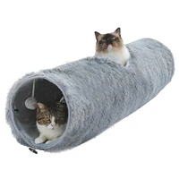 Large Cat Tunnel, 44.9 Inches Long Collapsible Cat Tube 9.8 Inches in Diameter, Collapsible Fluffy Plush Cat Toys for Indoor Cat 1