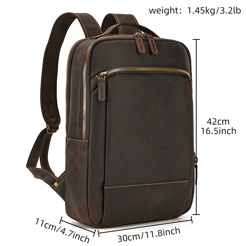 Womens Rustic Brown Leather Backpack Mens Purse