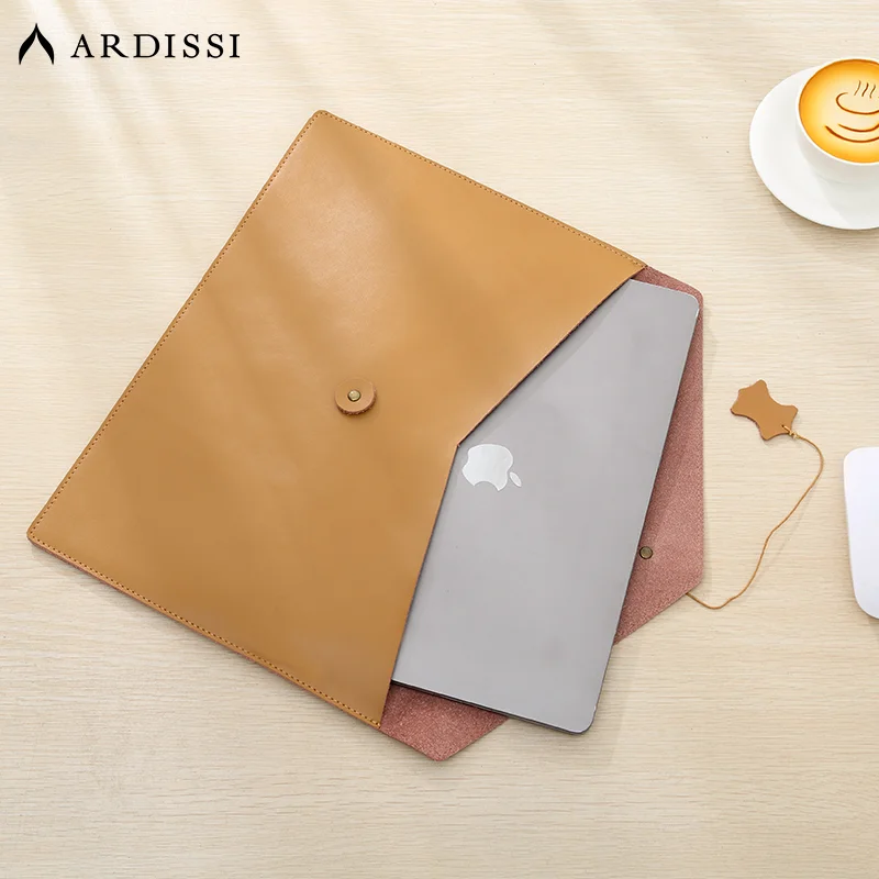 Ardissi-capa de Couro de Vaca para Macbook Air Pro Ipad Mac Book m1 m2 13 14 15 16 12 Polegadas Maleta - Imagem 4