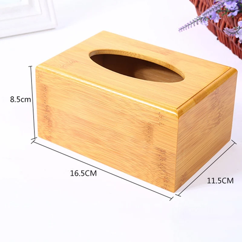 Bamboo Tissue Box Holder Storage Paper Box Tissue Box Cover Car Wood Napkins Holder Case Organizer Home Decoration 5