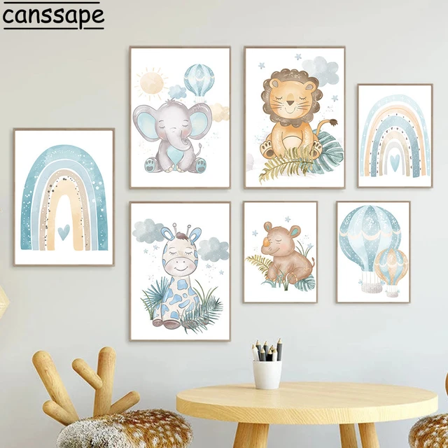 Blue Baby Rainbow friends | Canvas Print