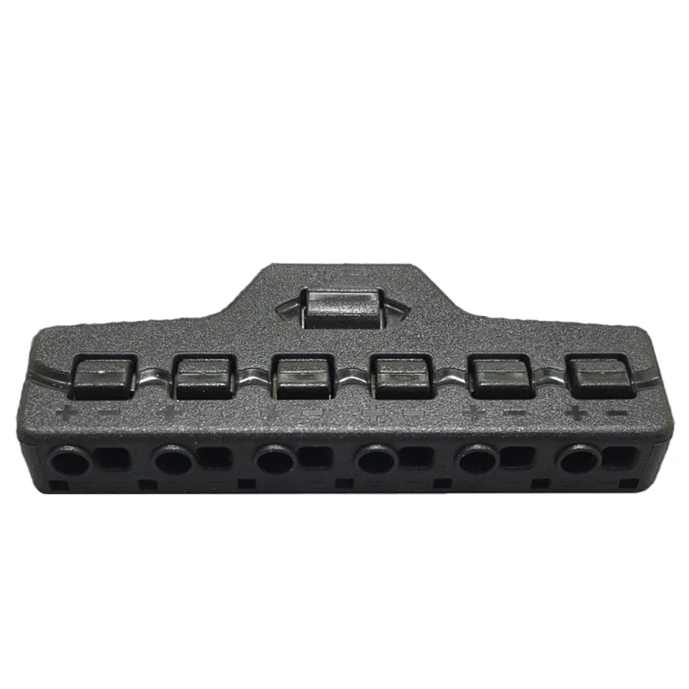 Description Picture 6 of item6 Ports Out Line Splitter Quick Connect Low Voltage Wire Splitter Distribution Block For Lighting Led Strip Connection Terminal