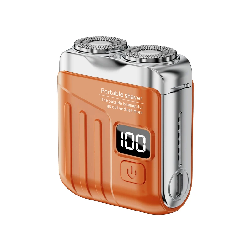 Rasoio elettrico per mini rasoio portatile ricaricabile a secco/con acqua, rifinitore per barba, rasoio digitale intelligente_voghion.com