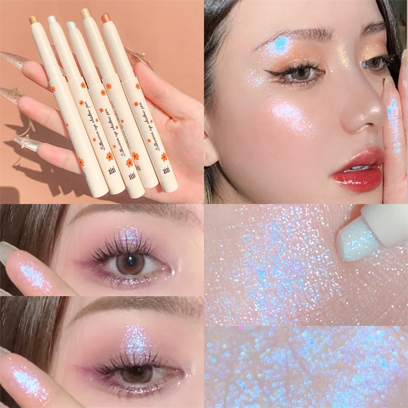 Face Makeup Highlighter Pencil Pearl Brightening Cream Diamond Blue Gold Silver Long Lasting Waterproof Highlighter face highlighter