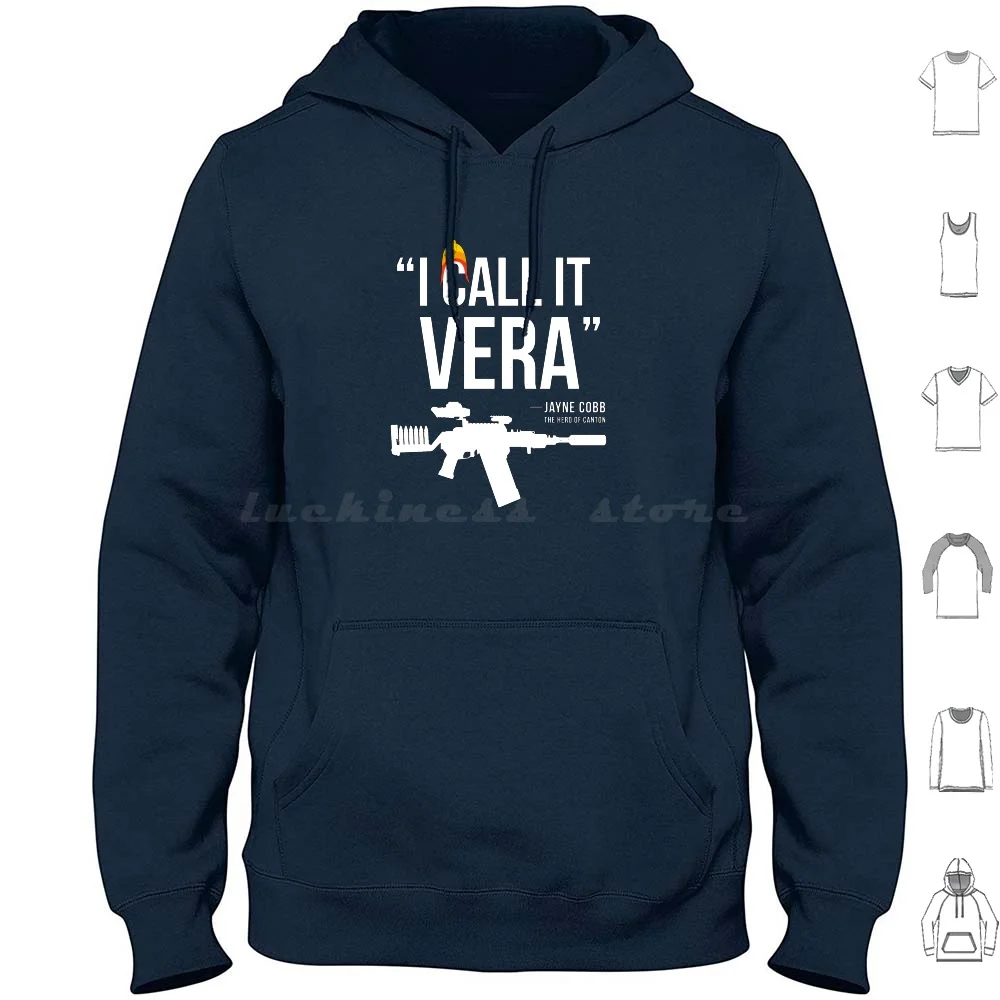 Jayne Vera (Lettere Bianche) Felpa Con Cappuccio In Cotone Manica Lunga Firefly Serenity Jayne Jayne Cobb Vera Shiny Browcoat