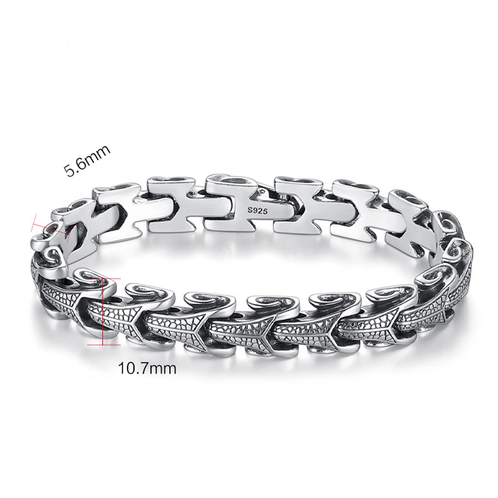 Mens dragon snake bones chain link bracelet rock roll biker chain bracelet for mens boys