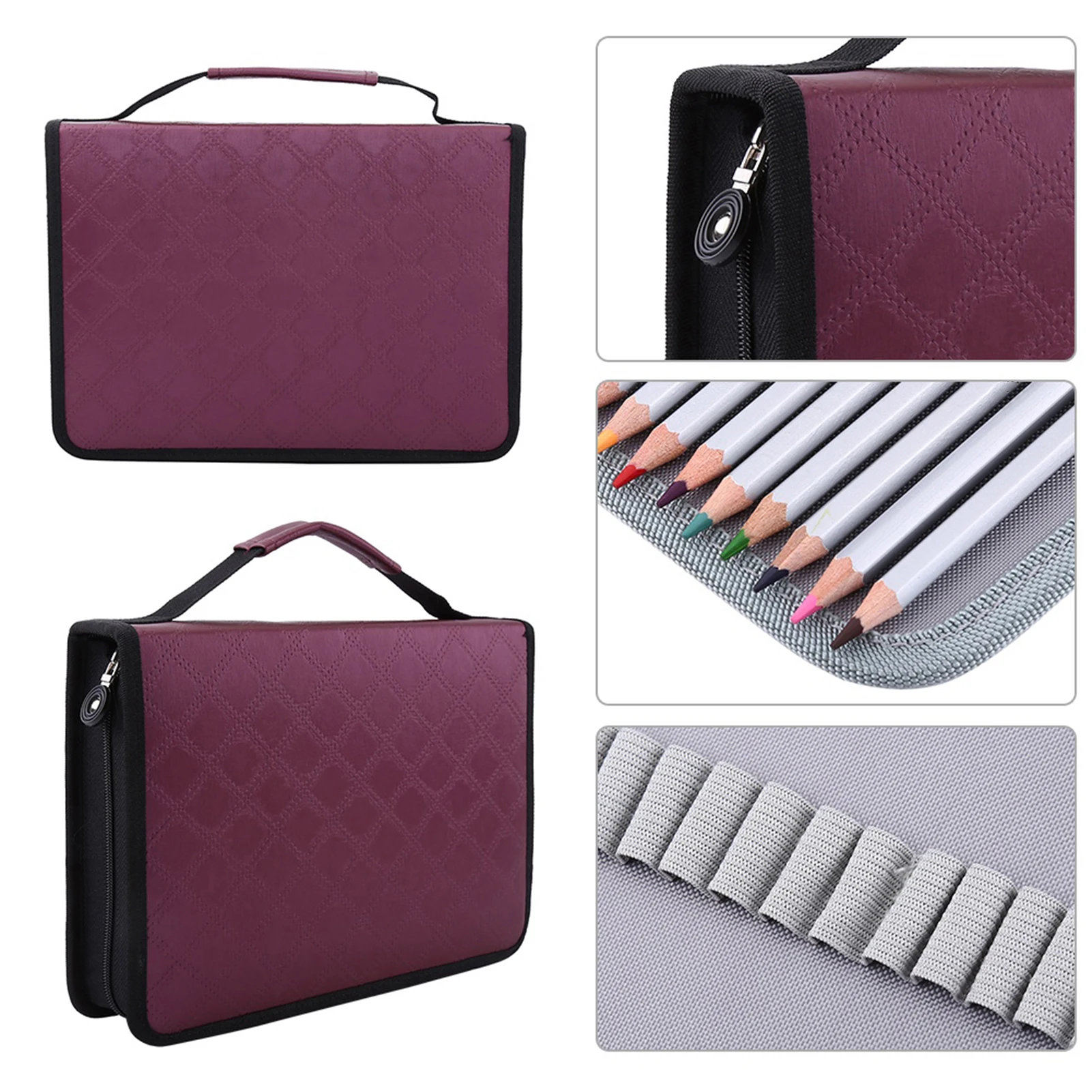【HOT sale】150 Slots Large Capacity PU Leather Fabric Pencil Case  Pen Bag Pencil Case Organizer
