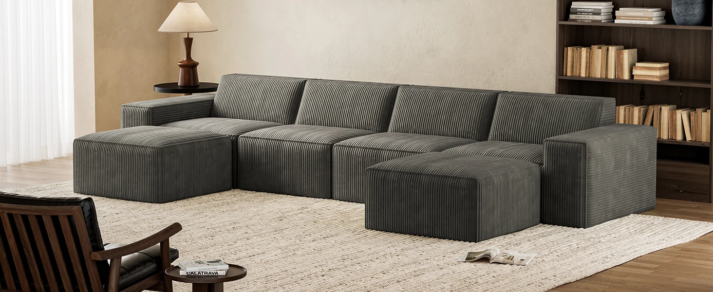 Modular Sectional Sofa Reading Module Floor Sofa Straight Comfort Couches for Living Room