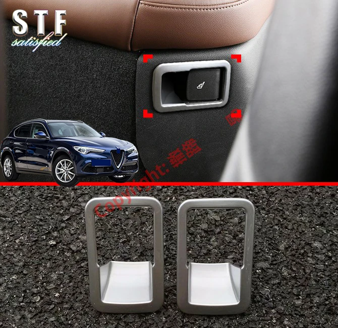 

ABS Pearl Chrome Interior Rear Seat Adjustment Handle Cover Trim For Alfa Romeo Stelvio 2017 2018 2019 Car Accessories Stickers