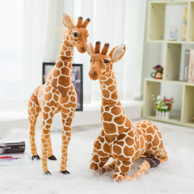 thumbnail image 1 of Huge Real Life Giraffe Plush Toys Cute Stuffed Animal Dolls Soft Simulation Giraffe Doll Birthday Gift Kids Toy Bedroom Decor, 1 of 5