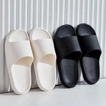 Women's Summer Flip-Flops Men Slippers Solid Simple Bath Shower Non-Slip Soft Eva Slippers Outdoor Couple Shoes Men Flip Flops