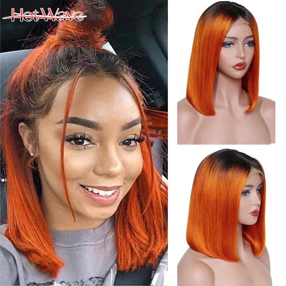 Bob Lace Orange Human Hair Wig Bob Wig 1b/orange Hotwave Hair Ginger Wig 1b/orange