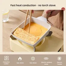 Pan Nonstick Japanese Omelette Pan Egg Roll Anti Scalding Handle Breakfast Maker Cookware for All Stove Frying