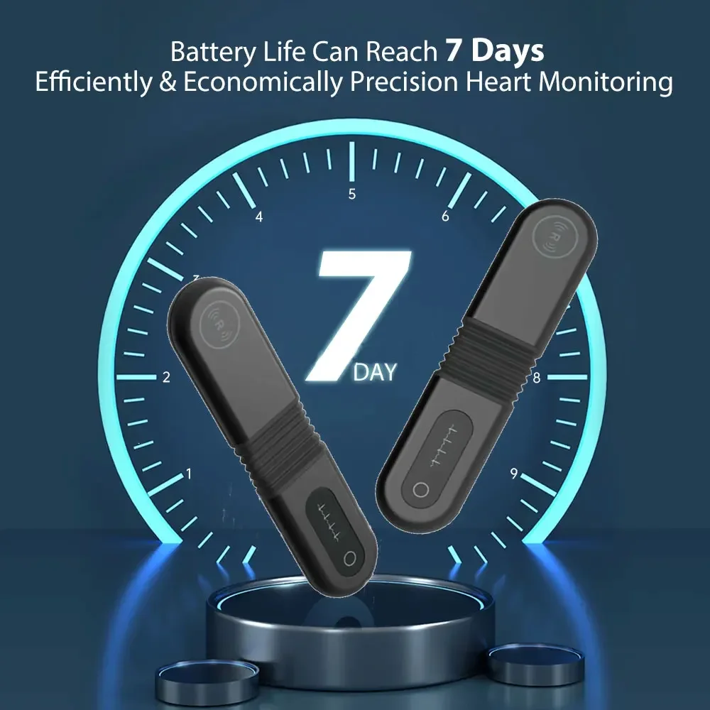24 Hours Holter ECG,Wearable Bluetooth ECG, EKG,AI-ECG Analysis,Real-time Dynamic ECG Monito,Digital OLED Display
