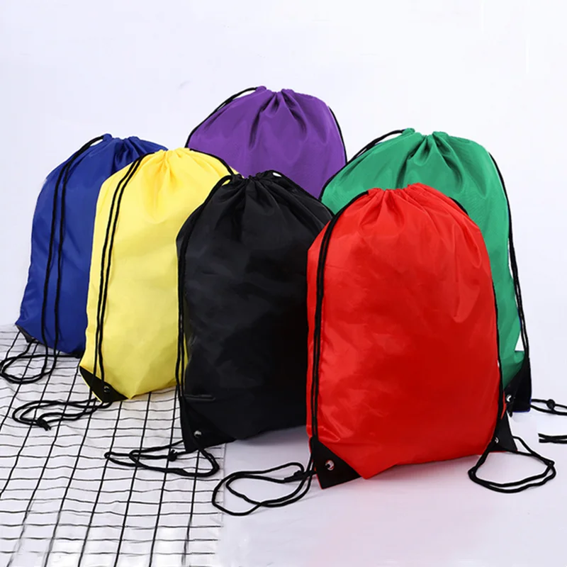 Riding Backpack Gym Drawstring Shoes Bag Clothes Backpacks WaterproofThicken Drawstring Belt Nylon Color Portable Sports Bag