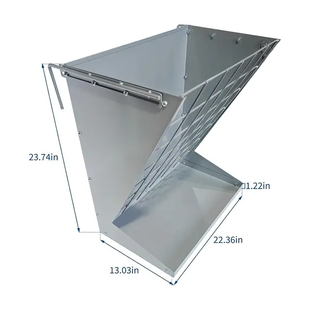 Wall Mounted Livestock Hay Rack for Farm Animals,Goats,Sheeps,Horses 2 in 1 Heavy-Duty Steel Hay & Grain/Salt Feeder Holder
