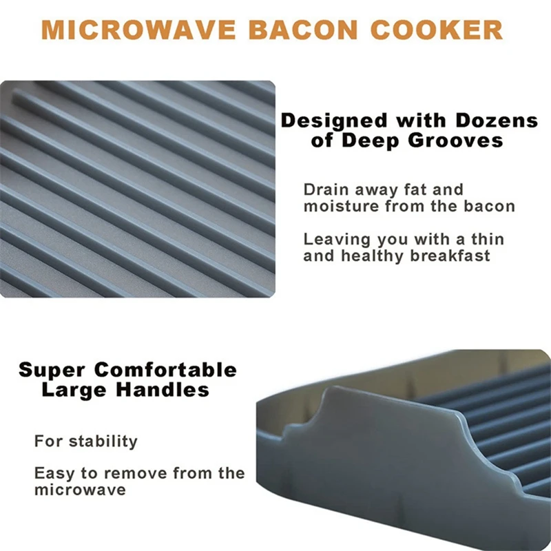B53C Silicone Microwave Bacon Tray Microwave Bacon Machine Food Grade Silicone Pan