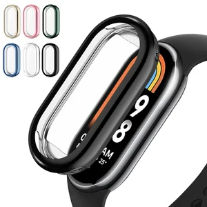 TPU Protector Case For Xiaomi Mi Band 8 Full Screen Protector Shell Bumper Plated Cover Smartwatch Xiaomi Mi Band 8 Accessories