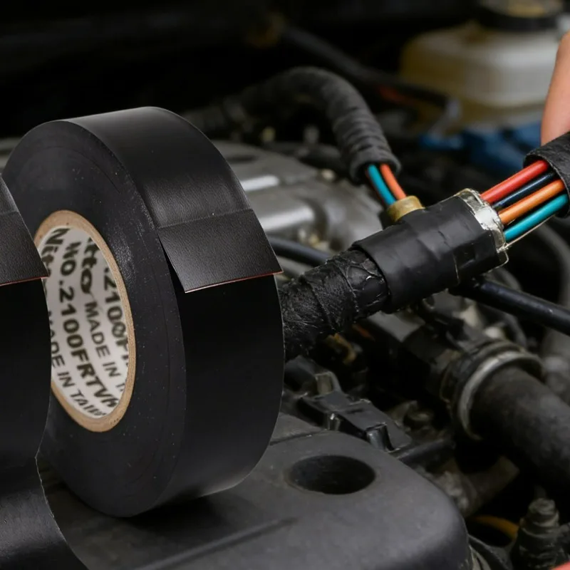 폭 19mm X25M/롤 프리미엄 블랙 내열 PVC 전기 테이프 방수 절연 보호 테이프 (전선 케이블 밀봉용)