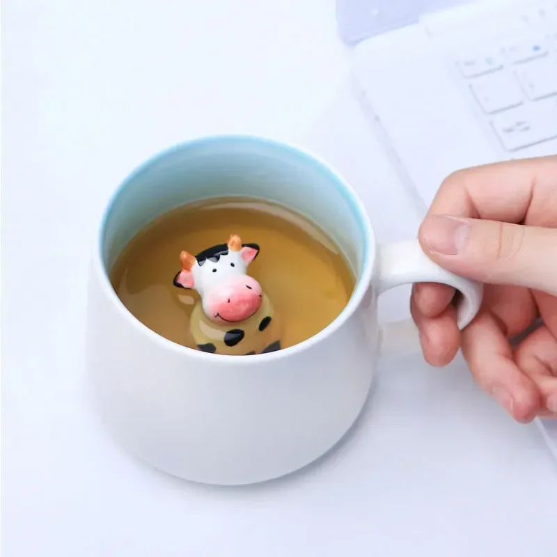 

Creative Cute 3D Animals Shape Ceramic Mug Milk Coffee Cup With Handle For Gift Home Kitchen Drinkware Muti-Shape Mugs