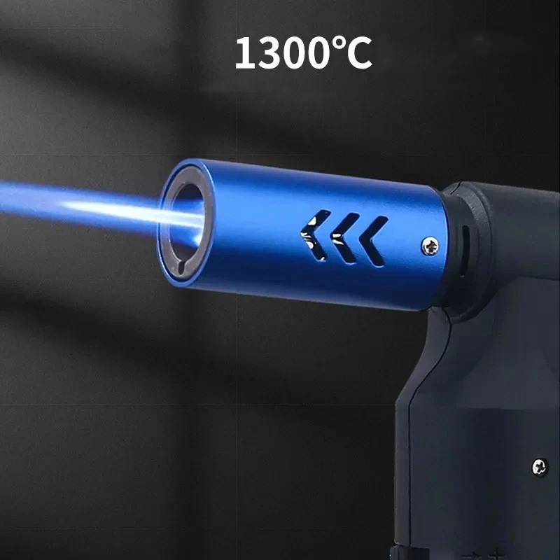 Hot Outdoor Windproof Turbine Torch Large Gas Metal Lighter Portable Kitchen Barbecue Cigar Camping Gas Stove Lighter Men's Gift