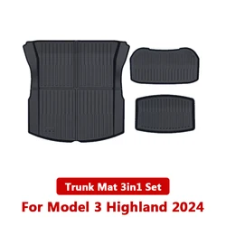 Tesla Front and Rear Trunk Waterproof TPE Carpet Mats (Trunk Mat 3in1 Set)