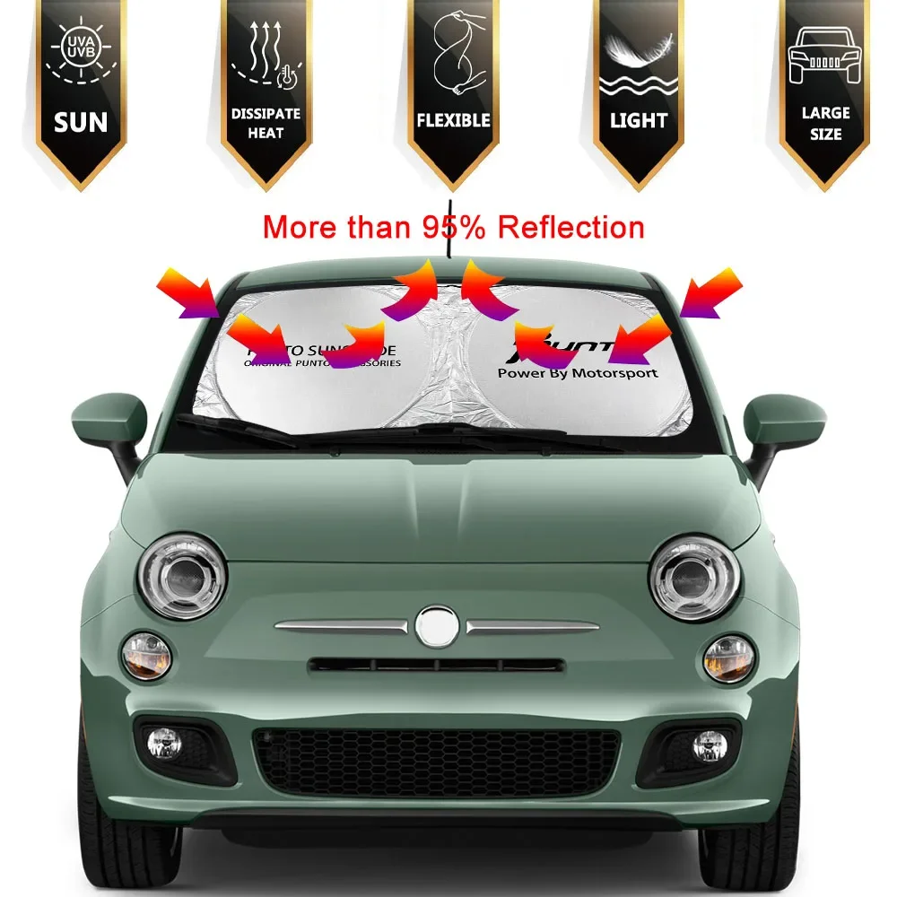 Car Sunshade Windshield Sunshade Windshield Sun Shade Car Windshield Sun Shade Cover Fiat 500 Panda Punto Bravo Tipo Abarth Freemont Seicento Auto Accessories Anti UV Reflector