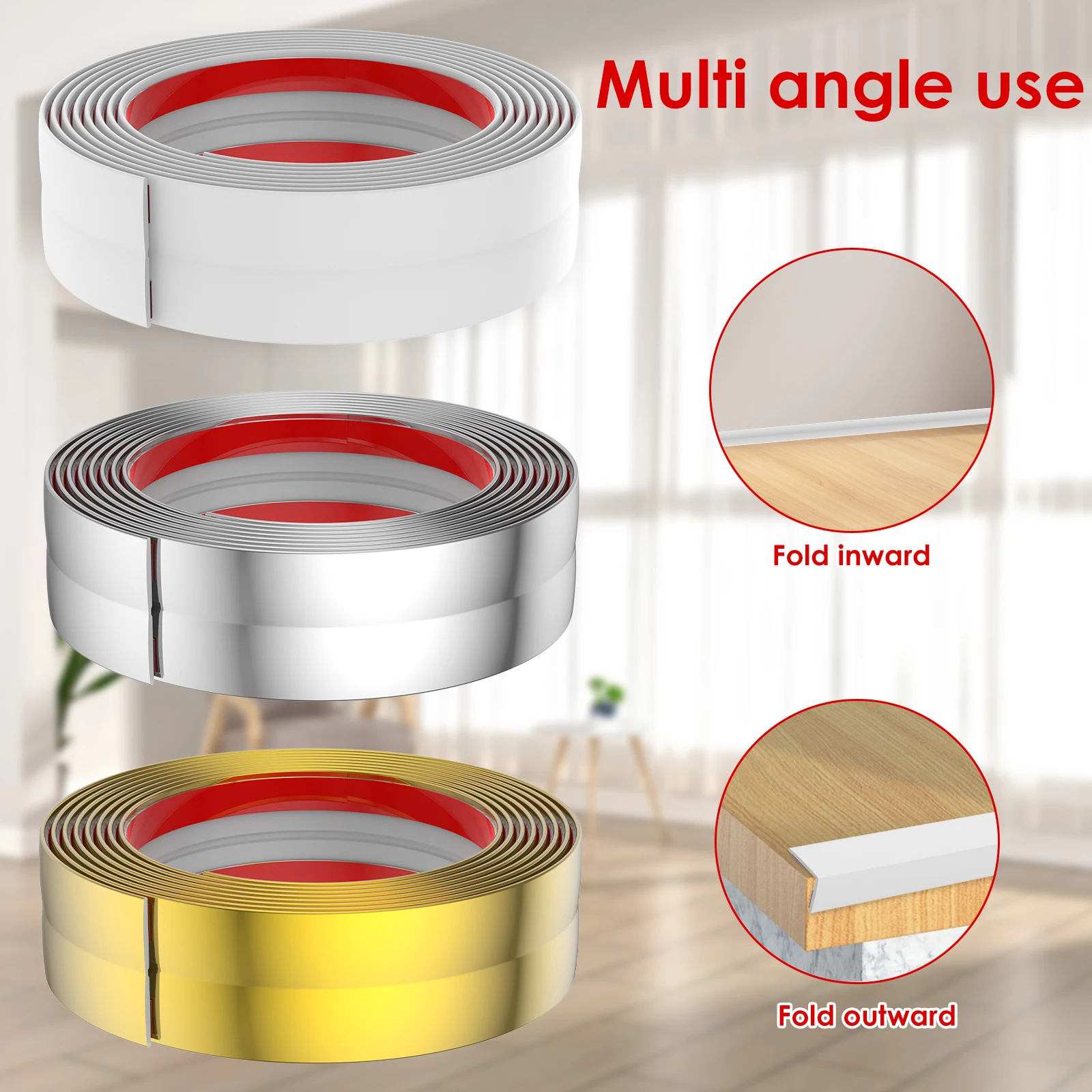 Wall Corner Protector 9.84ft Peel and Stick Wall Molding Trim Self Adhesive Corner Guard Flexible PVC Molding Trim