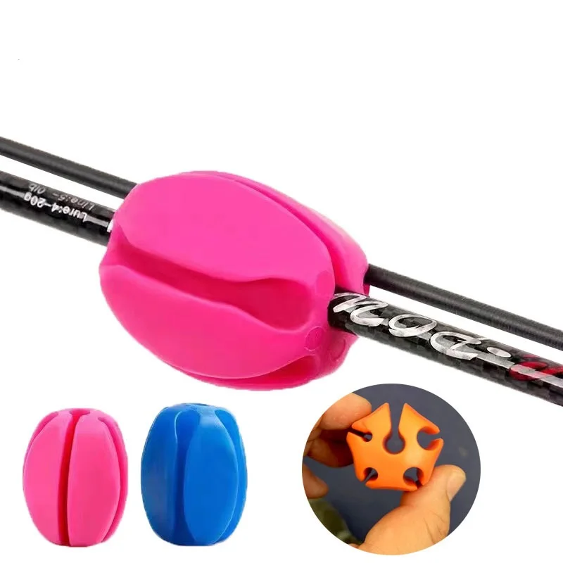 2Pcs Fishing Rod Fixed Ball Rod Pods Mini Protection Anti-Collision Retractor Holder Fishing Stopper Silicone Tackle fishing tools,fishing accessories,fishing tool,fishing tackle,fishing rod holder,fishing rod tip protector,fishing rod protector