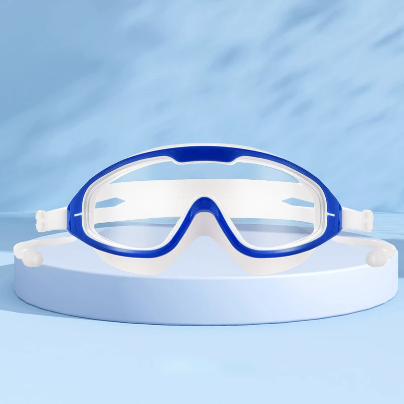 Schwimmbrille für Erwachsene, großer Rahmen, HD, Weitsicht, Antibeschlag, Schwimmbadbrille, Brillen, Wassersport, Taucherbrille, verbundene Ohrstöpsel – Detail 13