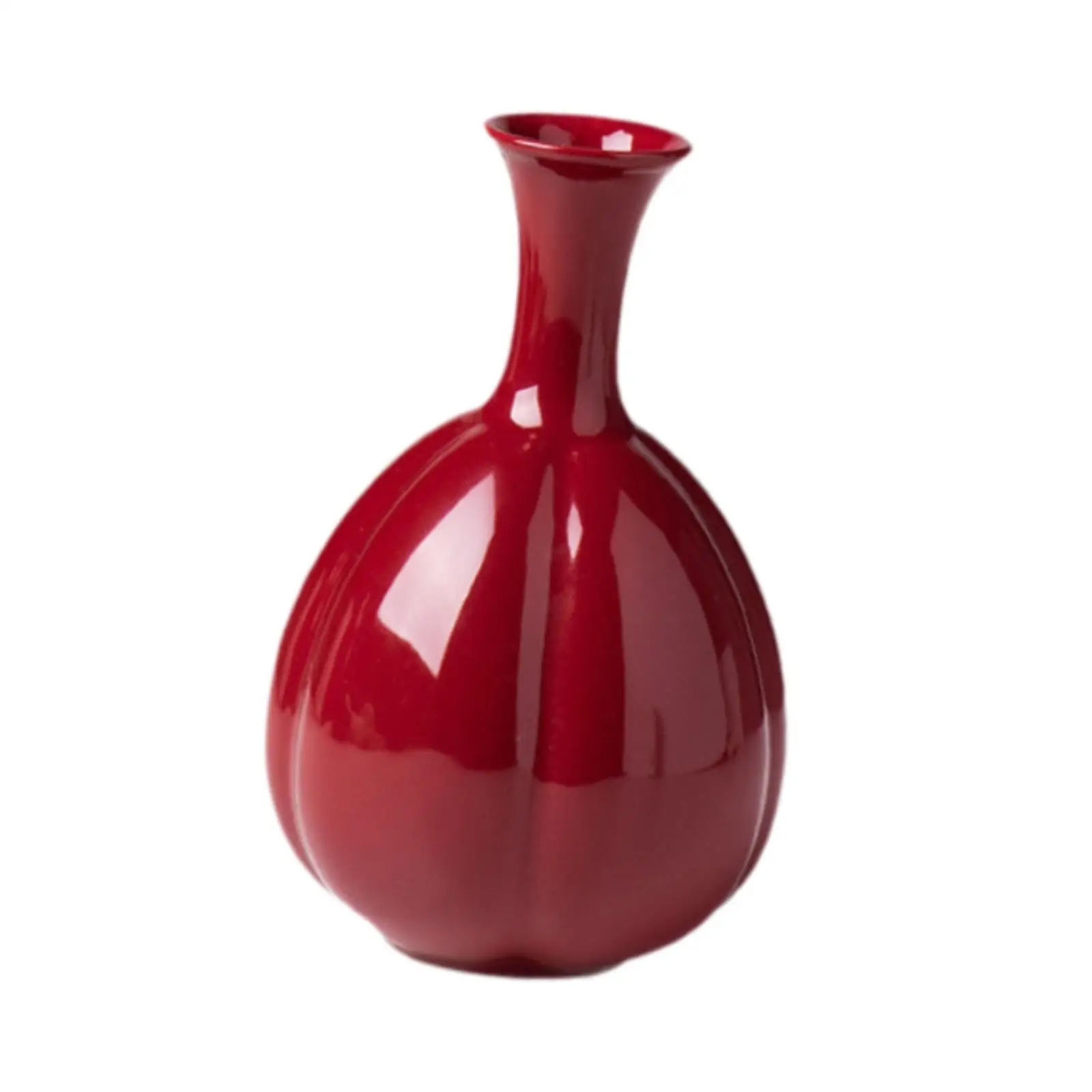 Red Ceramic Vase Decorative Vases Creative Flower Vases for Entrance Bookshelf