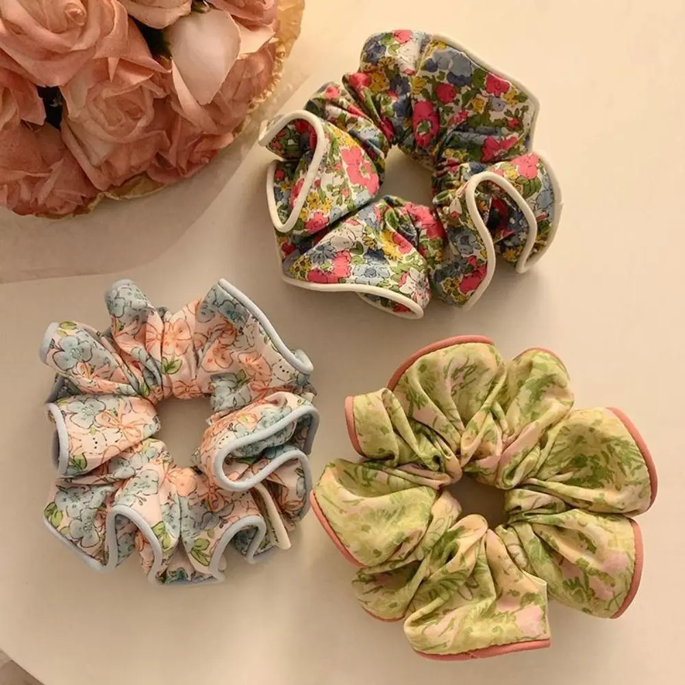 Korean Elastic Scrunchies Women Flower Hair Band Pastoral Style Ponytail Holder Hair Rope Hair Rubber Bands Hair Accessories