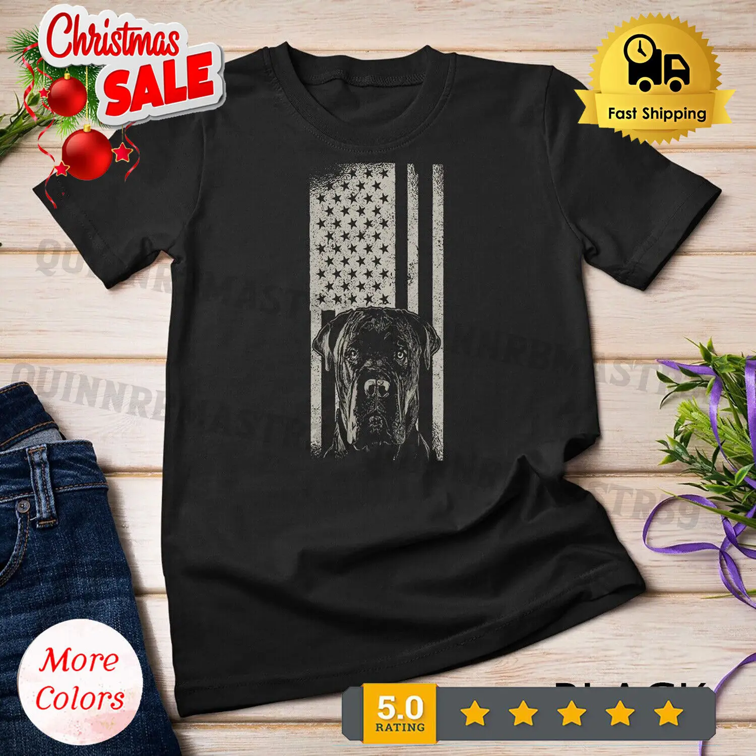 Cane Cane Italiano Cane Maglietta Bandiera Usa Maniche Lunghe O Corte